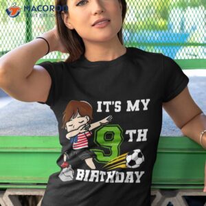 soccer boy it s my 9th birthday american flag shirt tshirt 1