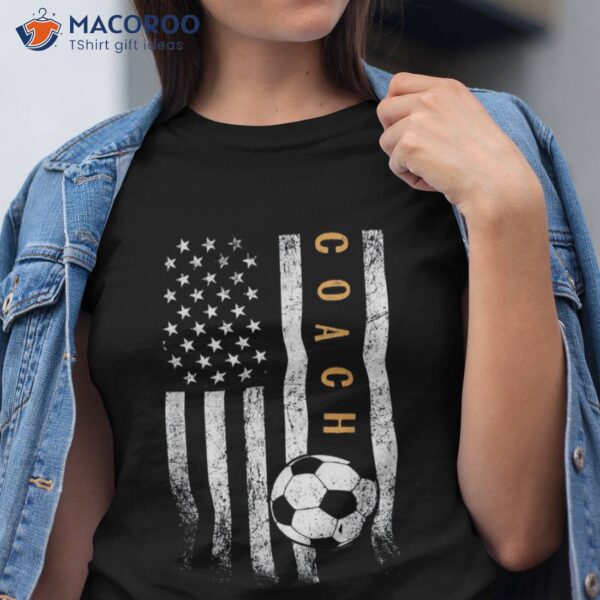 Soccer Coach American Flag Design Trainer Coaching Shirt