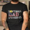 Softball Dad Us Flag Vintage Loves Baseball Fathers Day Shirt