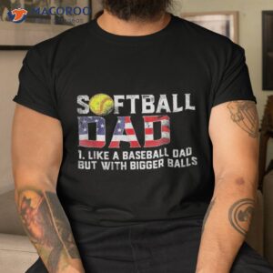 softball dad us flag vintage loves baseball fathers day shirt tshirt