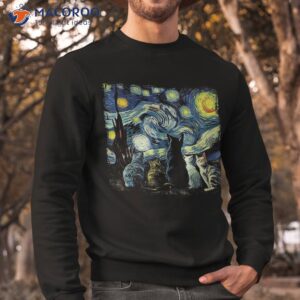 starry night cat funny art lover shirt sweatshirt