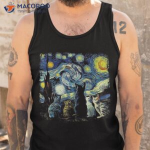 starry night cat funny art lover shirt tank top