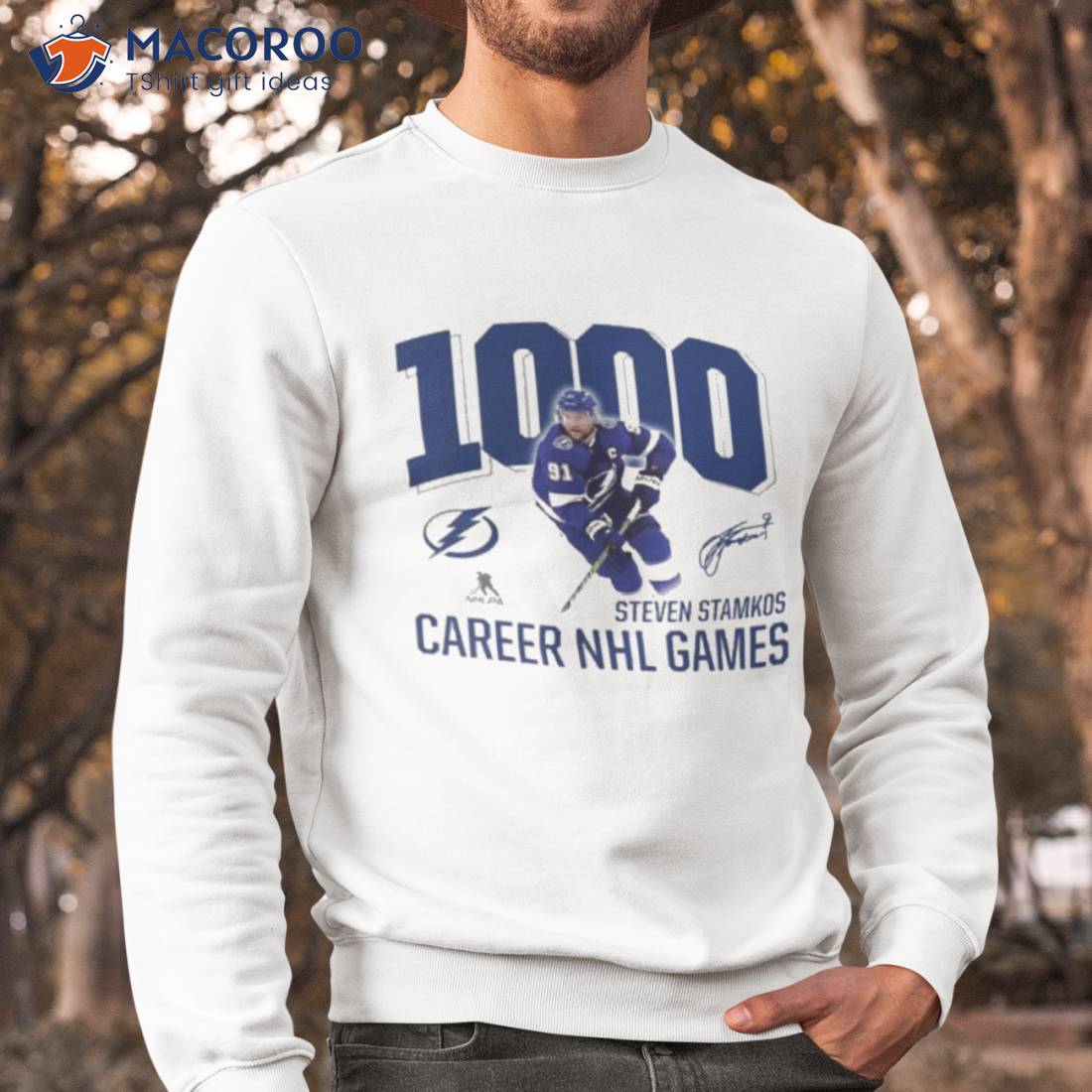 Funny steven stamkos tampa bay lightning 1000 career games signatures 2023  shirt