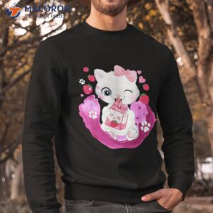 strawberry milk cat cute kawaii kitten anime gift teen girls shirt sweatshirt