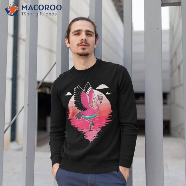 Summer Flamingo Sunset Pink Bird Shirt