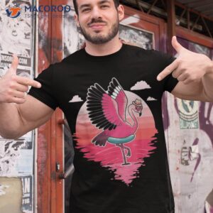 summer flamingo sunset pink bird shirt tshirt 1