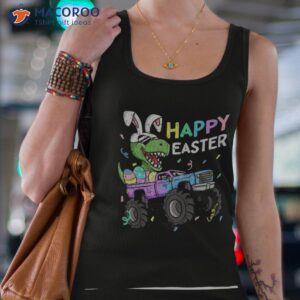 t rex bunny monster truck rabbit ears shirt happy easter dear friends tank top 4