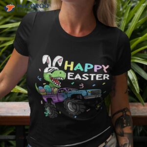 T-rex Bunny Monster Truck Rabbit Ears Shirt, Happy Easter Dear Friends