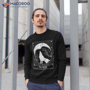 tarot card distressed crescent moon and wolf shirt sweatshirt 1