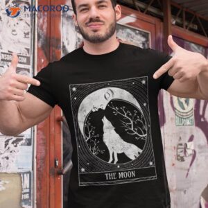 Tarot Card Distressed Crescent Moon And Wolf Shirt