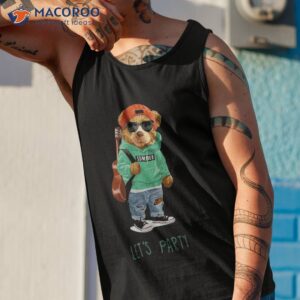 teddy bear summer party hipster music guitar cool fun nifty shirt tank top 1