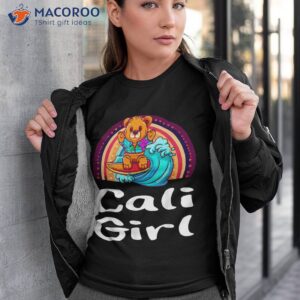 teddy bear surfer retro beach california vacation cali girl shirt tshirt 3