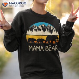 tee retro mountains mother s day mama bear with 2 cubs shirt sweatshirt 2