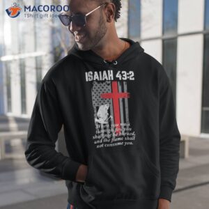 thin red line firefighter cross bible verse american flag shirt hoodie 1