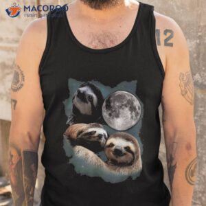 three sloths moon parody shirt funny wolf tshirt tank top