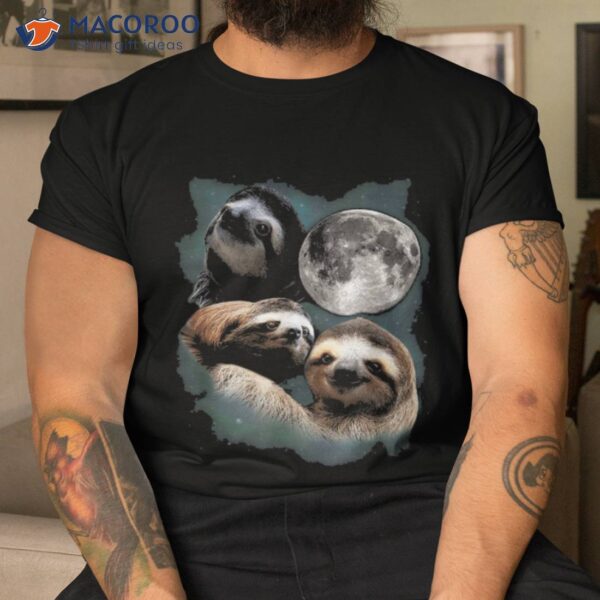 Three Sloths Moon Parody Shirt – Funny Wolf Tshirt