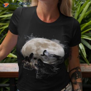 three wolves howling at the moon wolf lover shirt tshirt 3