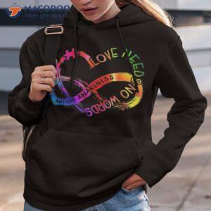 tie dye infinity heart love autism awareness needs no words shirt hoodie 3