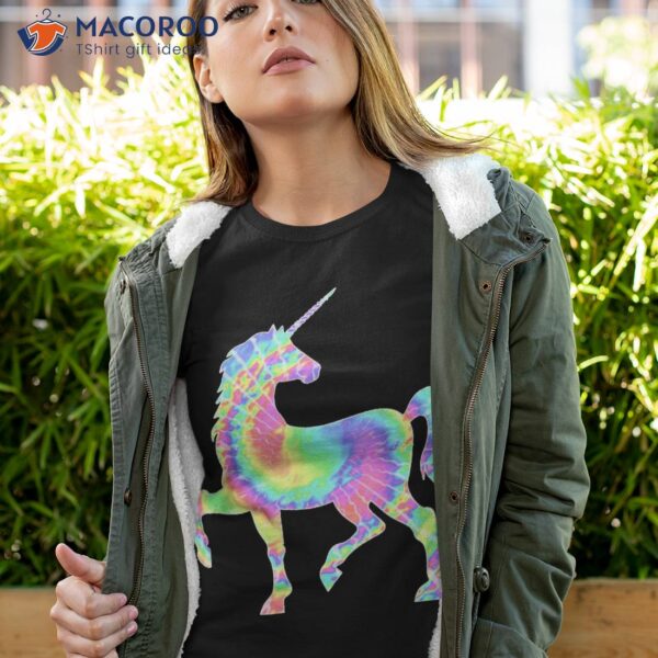 Tie-dye Unicorn Colorful Pink Horse Silhouette Magical Shirt