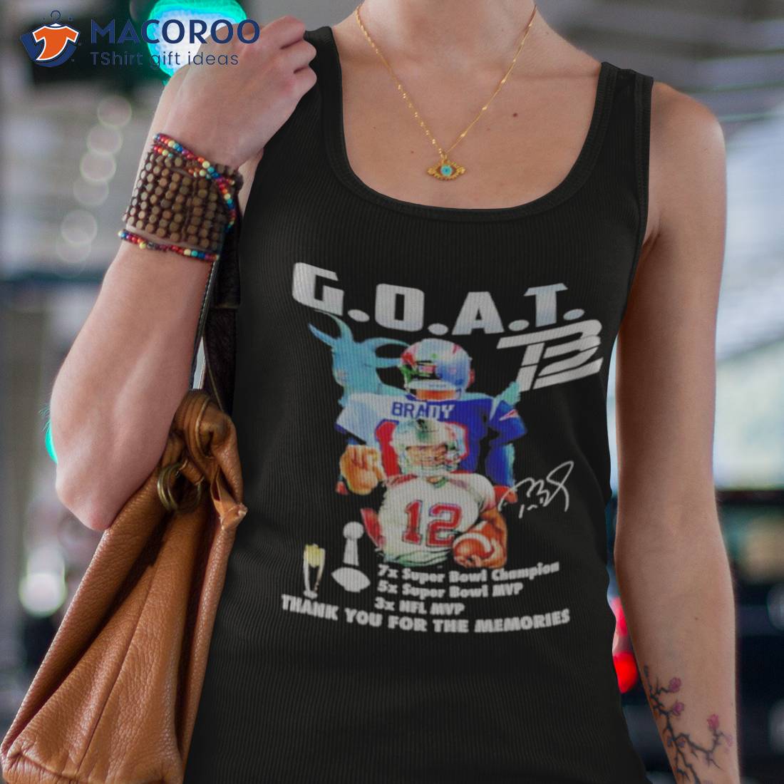 Tom Brady GOAT NFL MVP thank you for the memories signature shirt