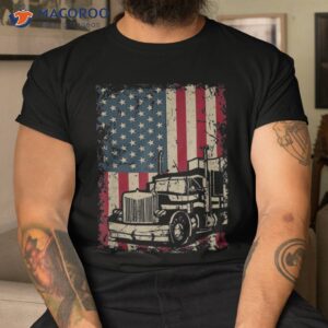 Truck Driver Usa Flag Gift Patriotic Trucker Shirt
