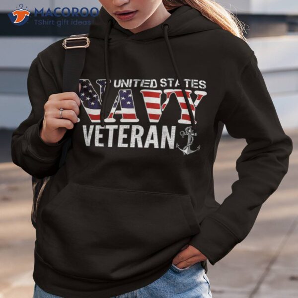 United States Vintage Navy With American Flag For Veteran Shirt