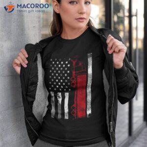 Us American Flag Semi Truck Driver 18 Wheeler Trucker Gift Short Sleeve Shirt