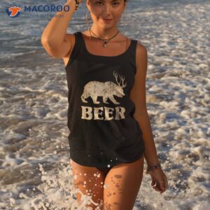 vintage bear deer funny beer shirt tank top 3