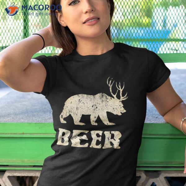 Vintage Bear Deer Funny Beer Shirt