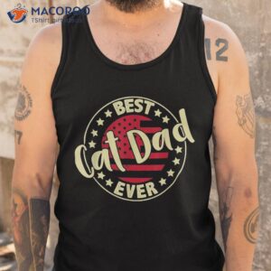 vintage best cat dad ever fathers day veteran american flag shirt tank top