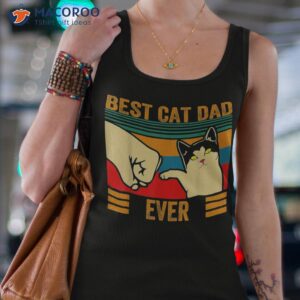 vintage best cat dad ever fist bump fathers day lover shirt tank top 4