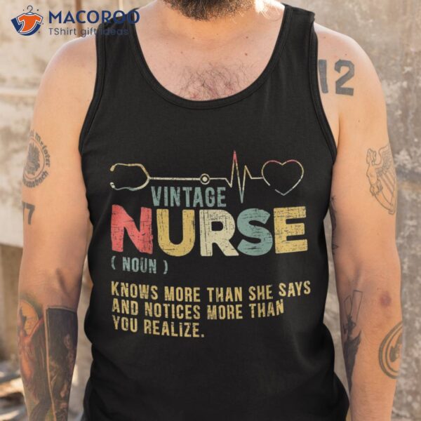 Vintage Nurse Definition Hospital Medical Registered Nursing Shirt