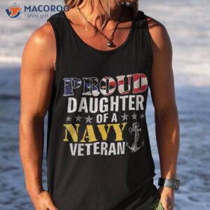 vintage proud daughter of a navy for veteran gift shirt tank top