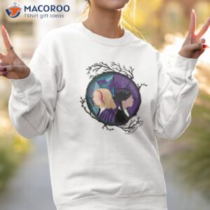 wednesday enid stained glass spider web silhouettes box up shirt sweatshirt 2