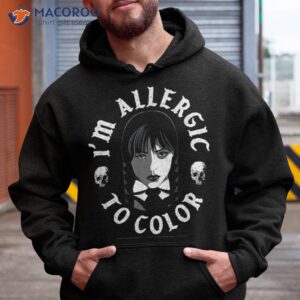Wednesday I’m Allergic To Color Skull Sketch Wednesday Logo Shirt
