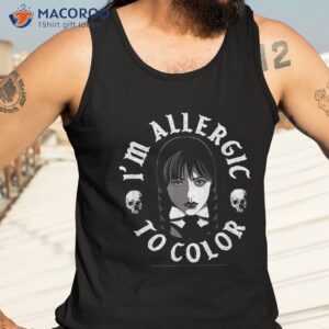 wednesday i m allergic to color skull sketch wednesday logo shirt tank top 3