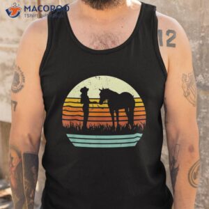 western cowgirl halter horse retro sunset vintage style shirt tank top