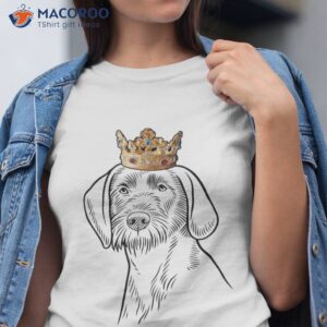 Wirehaired Pointing Griffon Dog Wearing Crown Shirt Wirehaired Pointing Griffon Dog Wearing Crown Shirt