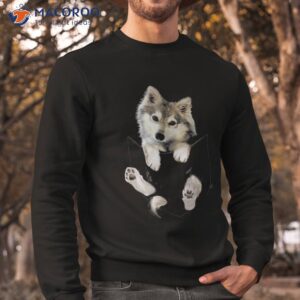 wolf white pup in pocket shirt wolves tee gifts sweatshirt