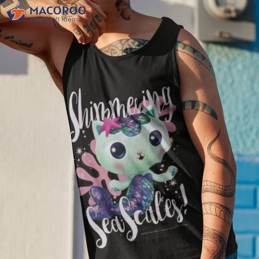 Womens Gabby’s Dollhouse Mercat Shimmering Sea Sca Shirt Womens Gabby’s Dollhouse Mercat Shimmering Sea Sca Shirt