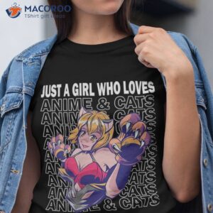 womens just a girl who loves anime and cats anime v neck shirt tshirt