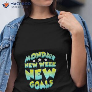 womens monday design for weekday working lover new week new goals v neck shirt tshirt