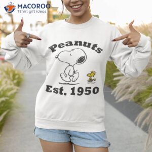 woodstock and snoopy hanging out peanuts est 1950 shirt sweatshirt 1