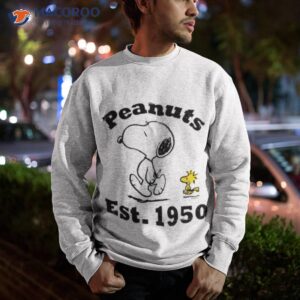 woodstock and snoopy hanging out peanuts est 1950 shirt sweatshirt