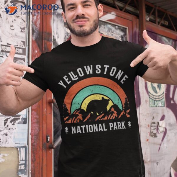 Yellowstone National Park Vintage Nature Retro Sunset Shirt