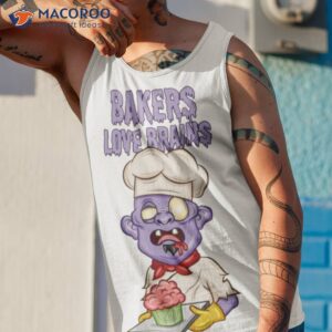 zombie baker with brain cupcake shirt tank top 1