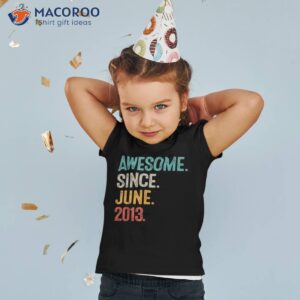 10 Years Old Awesome June 2013 10th Birthday Gift Boys Girls Shirt