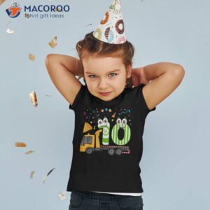 10 Years Old Kid Toy-truck 10th Birthday Party Shirt