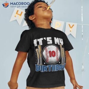 10 years old kids baseball player 10th birthday party boys shirt tshirt