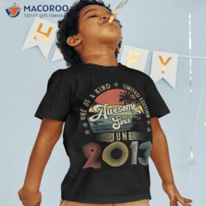 Vintage Flossing Awesome Since 2013 10th Birthday Boy Gifts Shirt
